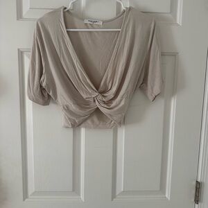 Project Social T twist front cropped top